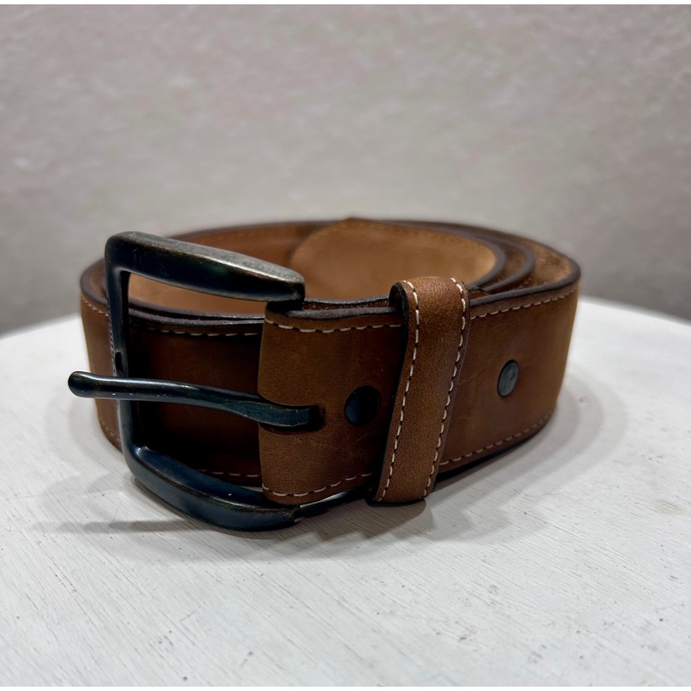 Justin Mens Brown Top Grain Leather Western Belt Made in USA 32 53709